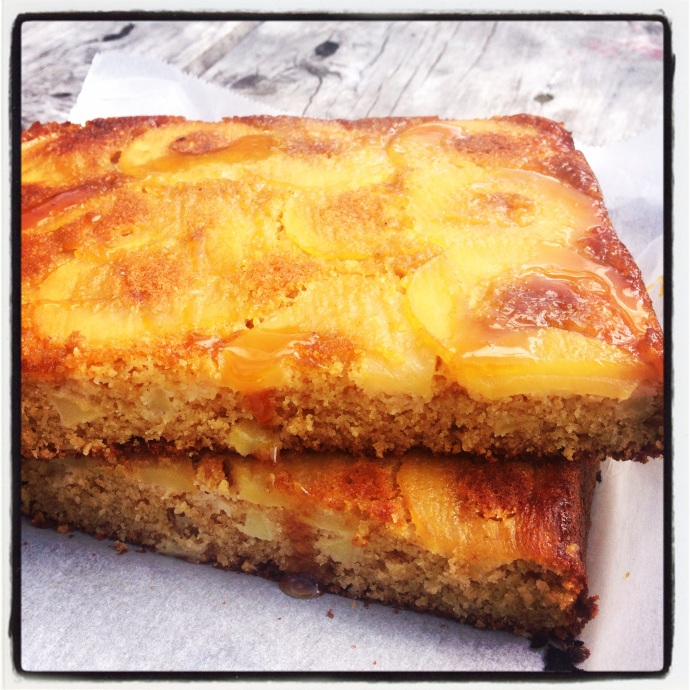 Upside Down Apple and Golden Syrup Cake